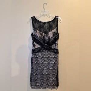 JAX mini black and nude lace dress. Size 10 with built in bra